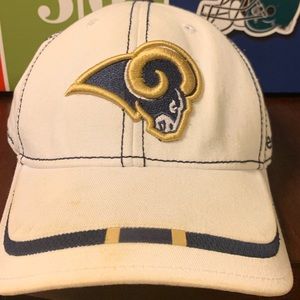 Rams white adjustable cap